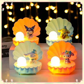 Sanrio Warm Small Night Lamp Cartoon Kuromi My Melody Cinnamoroll Purin Girl Heart Home Desktop Decoration Cute Small Lamp Children Gift 【Sunny】