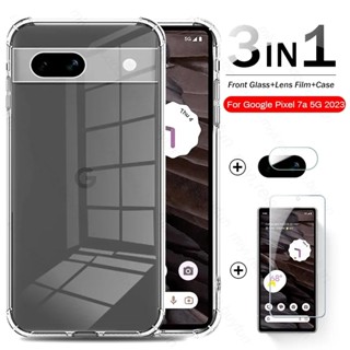 1Set For Google Pixel 7A A7 7 6a 6 A6 Protector Cover Clear Case + Screen tempered Glass + Camera Film