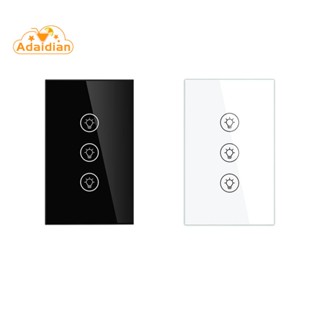 Tuya WiFi Multi-Gang สวิตช์หรี่ไฟอัจฉริยะ 3 Gang Dimmer Smart Light Dimmer สีดำ