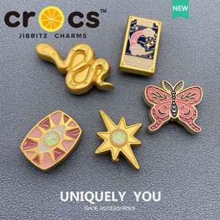 Jibbitz crocs charms อุปกรณ์เสริมหัวเข็มขัดโลหะ รูปดาว ดวงจันทร์ งู คุณภาพสูง สําหรับรองเท้า DIY 2023