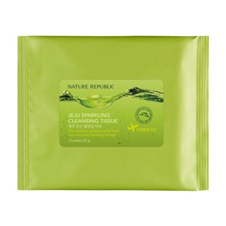 NATURE REPUBLIC [สาธารณรัฐธรรมชาติ] Jeju Sparling คลีนซิ่งทิชชู่ 15 แผ่น 70 กรัม