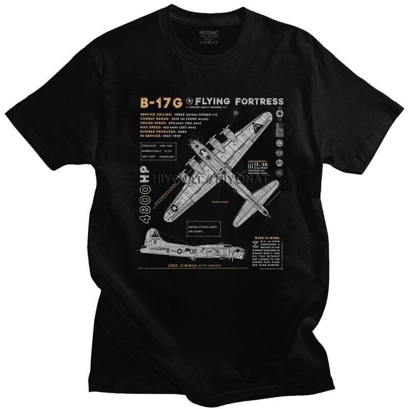 NEW QSเสื้อยืด พิมพ์ลายเครื่องบินรบ Flying Fortress Spitfire Ww2 B17 สําหรับผู้ชาย