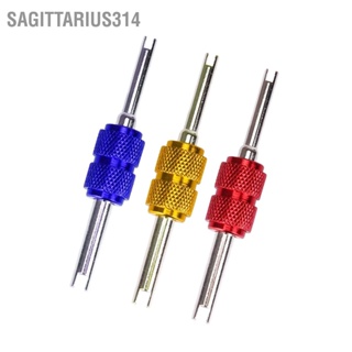 Sagittarius314 1PCS Double Head Valve Core ไขควง Air Conditioner อลูมิเนียมอัลลอยด์ Remover เครื่องมือติดตั้ง