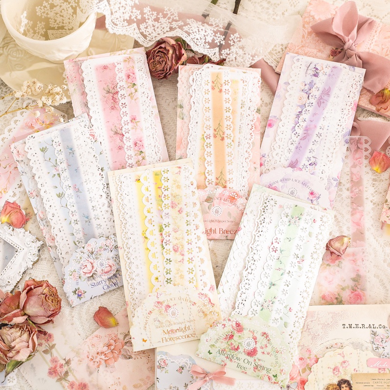 Qouzmo กระดาษลายดอกไม้ สําหรับตกแต่งสมุดไดอารี่ แพลนเนอร์ diy 10 ชิ้น ต่อแพ็ค