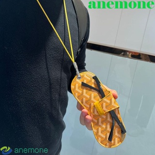 Anemone กระเป๋าใส่แว่นตา หนัง PU แบบพกพา พร้อมเชือกเส้นเล็ก ลายทาง สําหรับผู้หญิง และผู้ชาย