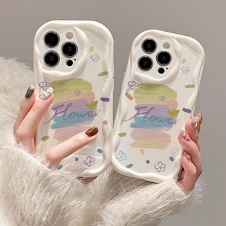 เคสโทรศัพท์มือถือ TPU นิ่ม แบบใส ลายภาพวาดสีน้ํามัน รูปดอกไม้ สีขาว สําหรับ IPHONE 7 8 14 PLUS X XS XR 11 12 13 MINI MAX PRO