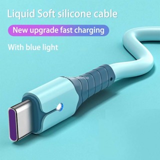 สายชาร์จเร็ว Type C พร้อมไฟ LED สายชาร์จ Micro Usb Type-C สายชาร์จข้อมูล สําหรับ Android Oppo สายชาร์จข้อมูล