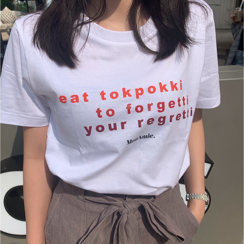 #พร้อมส่ง เสื้อยืด Eat Tokpokki to Forget Your Regretti