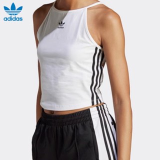 [พร้อมส่ง] Adidas ของแท้ 100% เสื้อกล้าม ผ้าฝ้าย ปักลาย ทรงสลิมฟิต สําหรับผู้หญิง IB7303 IB7302