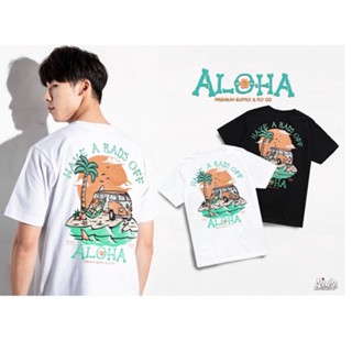 Just Say Bad  ® เสื้อยืดลาย รุ่น Aloha สีขาวและสีดำ ( ลิขสิทธิ์แท้ ) แขนสั้น เสื้อยืดผู้ชาย ผู้หญิง M L XL 2XL  TS