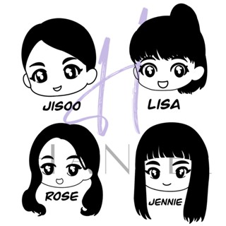 Blackpink members cute emoji Vinyl logo premium ( Die - cut)