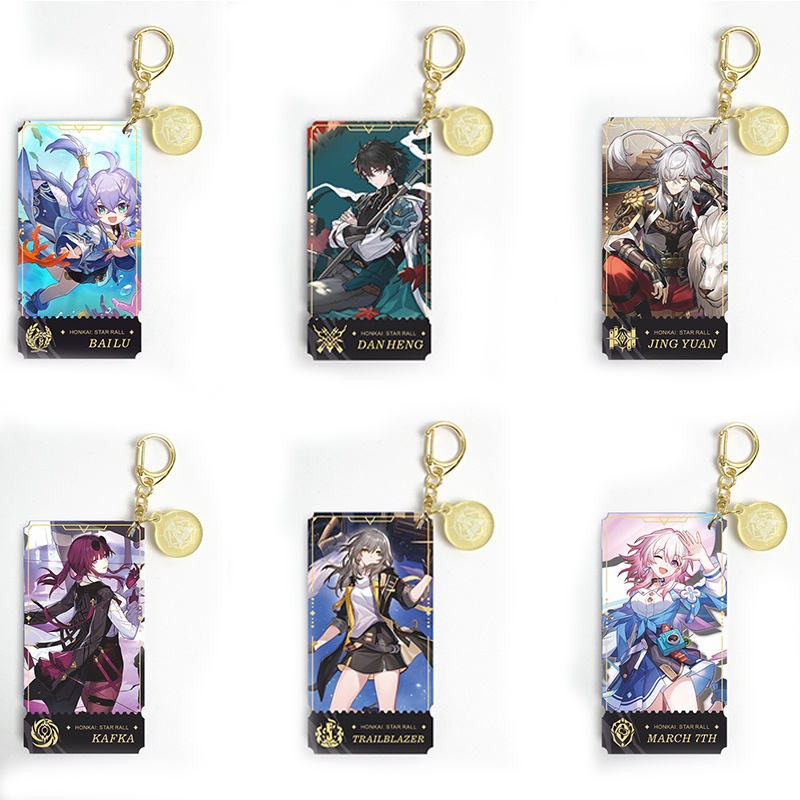 Honkai Star Rail รูป Binder แผ่นอะคริลิคพวงกุญแจ Jing Yuan Sele เงินหมาป่า Bailu ใบมีด 7th กระเป๋าจี้เกมตัวอักษรฉลองพวงกุญแจ