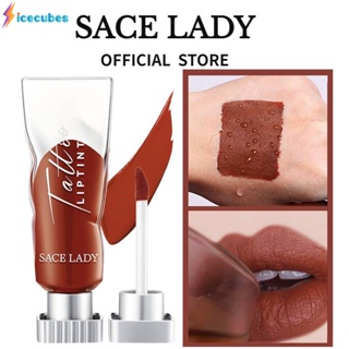 Sace Lady Matte ลิปสติก Nude Brown กันน้ำ High Pigment Long Lasting Lip Make Up Cosmetics ICECUBES