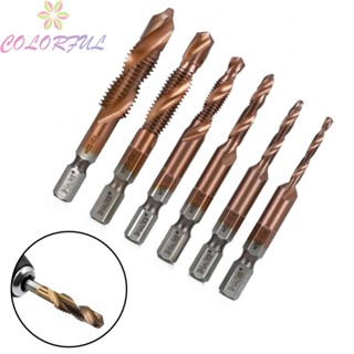 【COLORFUL】Tap Drill Bit Hex Shank M10x1.5 M5x0.8 Machine Compound Tap Metalworking