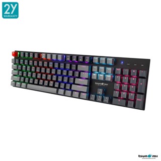 คีย์บอร์ดเล่นเกม OUTEMU MK-02 PLUS PRO YOUTH BLACK RED 104 KEYS MECHANICAL KEYBOARD