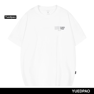 Yuedpao ยอดขาย No.1 รับประกันไม่ย้วย 2 ปี ผ้านุ่ม เสื้อยืดเปล่า เสื้อยืด Oversize White nami print