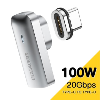 Essager อะแดปเตอร์แม่เหล็กเชื่อมต่อ PD 100W USB C OTG 20Gbp ซิงโครไนซ์ข้อมูล 4K 60Hz สําหรับ Macbook แล็ปท็อป