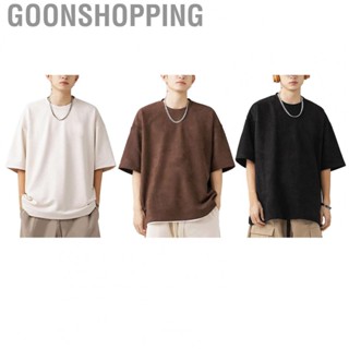 Goonshopping Men Short Sleeve T Shirt  Fashion Street Short Sleeve T Shirt Round Neck 3D Letter Printing  for Daily Wear