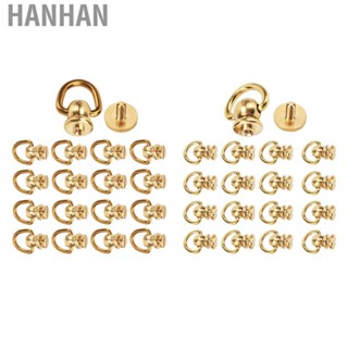 Hanhan Button Studs Rivets  Easy To Install D Ring Stud Screw  for Belt