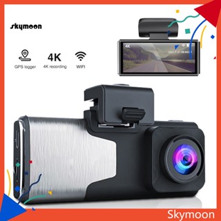 กล้องบันทึกวิดีโอ DVR มุมกว้าง เชื่อมต่อ WiFi 4K อเนกประสงค์ มองเห็นกลางคืน สําหรับรถยนต์ 1 ชุด