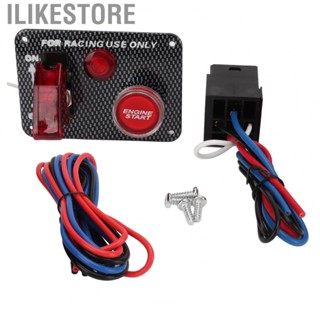 Ilikestore Car Ignition Switch Universal Aluminum Alloy Carbon Fiber Style Engine Start Push Button Panel for Racing Car