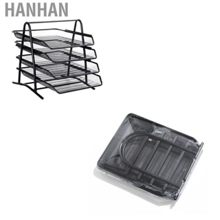 Hanhan Desk File Organizer 4 Compartments Durable Metal Mesh Simple Aasembly Desktop File Organizer