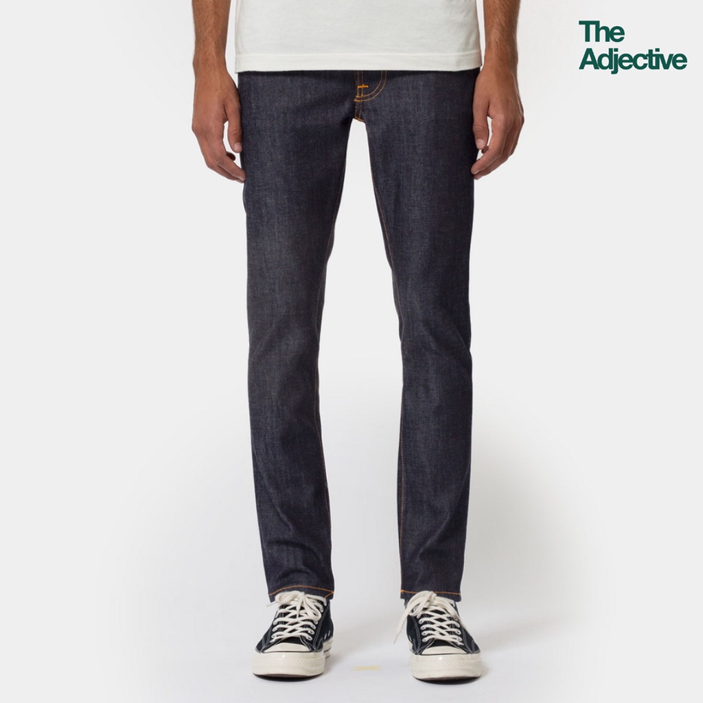Nudie Jeans/ Lean Dean-Dry 16 Dips/ กางเกงยีนส์นูดี้แท้ ผ้าดิบ ทรงกระบอกเล็ก เอวปกติ ซิป แฟชั่น