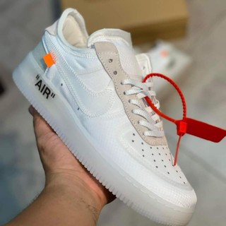 Air Force 1 "Offwhite" สําหรับผู้ชาย | ฟรีถุงเท้า | รองเท้าผ้าใบ J2YV คุณภาพสูง