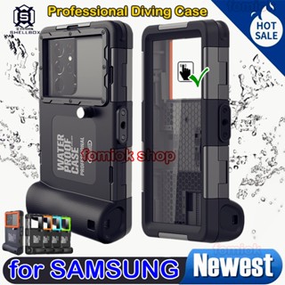 [SHELLBOX] Newest Upgrade Professional Diving Phone Case for Samsung S24 S23 S22 Note 20 Ultra S21 S20 FE S10/S9/S8 Plus Casing 15M Underwater Super Waterproof Depth Cover