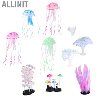 Allinit Glowing Fish Tank Decorations Luminous  Coral Toughness For