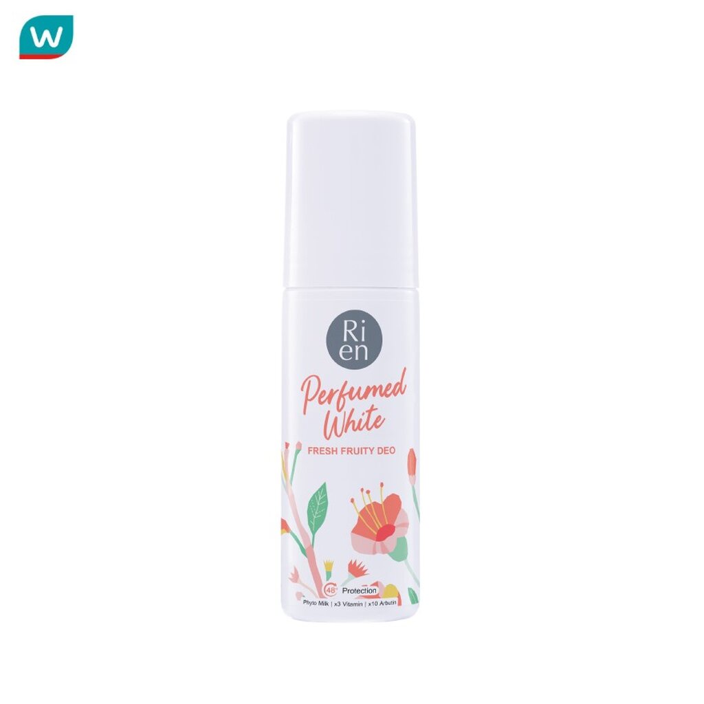 Ri en ริเอ็น ดีโอ เพอร์ฟูม ไวท์ เฟรซ ฟรุตตี้ 60 มล. โรลออน ระงับกลิ่นกาย