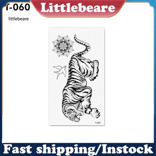 &lt;littlebeare&gt; สติกเกอร์รอยสักชั่วคราว กันน้ํา ลายดอกไม้ สัตว์ โบว์ ศิลปะบนร่างกาย 1 แผ่น