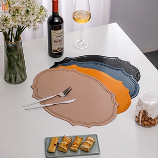 ที่รองจานสามเหลี่ยมกันน้ำและทนความร้อน placemat Leather Table Mat molisa