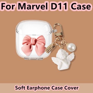 【จัดส่งรวดเร็ว】เคสหูฟัง แบบนิ่ม ลายโบว์ สามมิติ สีชมพู สําหรับ Marvel D11 D11