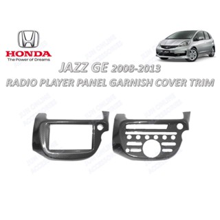 แผงครอบเครื่องเล่นวิทยุ คาร์บอน สําหรับ Honda Jazz GE 2008-2013