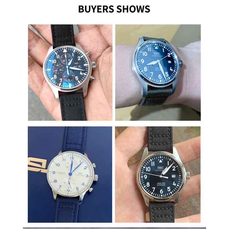 สายนาฬิกาข้อมือ ผ้าแคนวาส ไนล่อน สําหรับ IWC PILOT PORTUGIESER PORTOFINO 20 มม. 21 มม. 22 มม.