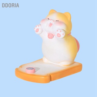  DDORIA แมวน่ารักที่วางโทรศัพท์มือถือเรซิ่นมินิแบบพกพาโทรศัพท์มือถือยืนเครื่องประดับโต๊ะสำหรับห้องนอนสำนักงาน