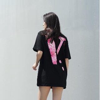 3866 เสื้อยืดแขนสั้น สีชมพู แฟชั่นสําหรับผู้ชาย และผู้หญิง