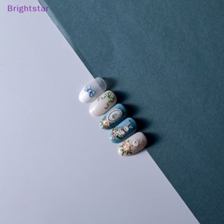 Brightstar สติกเกอร์ฟอยล์ ลายดอกไม้ สไตล์โบฮีเมียน สําหรับตกแต่งเล็บ 1 แผ่น