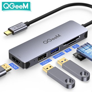 Qgeem ฮับ usb Type-C 5-in-1 อเนกประสงค์ พร้อมตัวอ่านการ์ด Lightning 3 SD TF