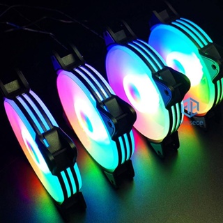 Coolmoon พัดลมระบายความร้อนฮีทซิงค์ LED 12 ซม. สําหรับ Deskto Hot [Missece.th]