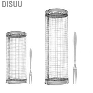 Disuu Rolling Barbecue  Open Grid Stainless Steel Wire Mesh Cylinder Grill US
