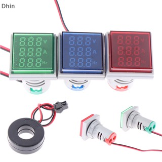 [Dhin] โวลต์มิเตอร์แอมมิเตอร์ดิจิทัล หน้าจอ LED 22 มม. 50-380V 0-100A 0-99Hz AC ความถี่กระแสไฟ