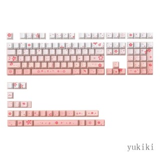 Kiki PBT ชุดปุ่มกดคีย์บอร์ด พร้อมไฟแบ็คไลท์ 134 คีย์ OEM Profile Doubleshot Craft Side-lit