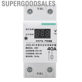 Supergoodsales Self Resetting Over Under Voltage Protector  Din Rail Current Limit Protection Voltmeter Lightweight 40A 230V Automatic Delay Reset with Display for Office