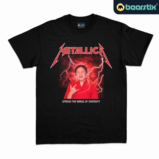 เสื้อยืดแขนสั้นคอกลมShinzo เสื้อยืดลําลอง แขนสั้น พิมพ์ลาย Maharani Metallica Kaos Streetwear Baju Banteng Merah Kaos Di