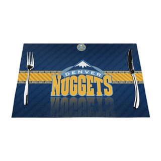 แผ่นรองจาน PVC ลายศิลปะ Denver Nuggets DEN ซักล้างได้ สําหรับตกแต่งโต๊ะอาหาร บุฟเฟ่ต์ ปาร์ตี้