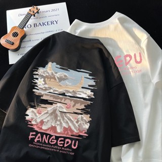 เสื้อยืดแขนสั้น แขนห้าส่วน น้ําหนักเบา สไตล์อเมริกัน สตรีท เหมาะกับฤดูร้อน สําหรับผู้ชาย