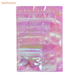 [BaiPester] ถุงซิปล็อค พลาสติก สีรุ้ง สําหรับใส่เครื่องสําอาง 100 ชิ้น B Wq