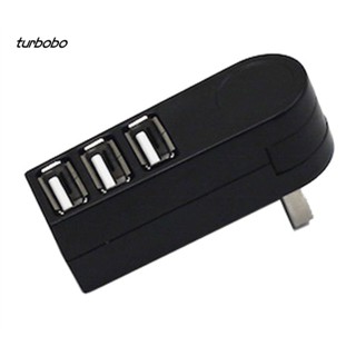 Turbobo Mini 3 พอร์ต USB 2.0 อะแดปเตอร์แยกฮับ หมุนได้ สําหรับ PC แล็ปท็อป โน้ตบุ๊ก Mac